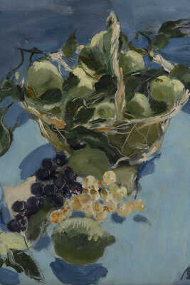 Бушен Дмитрий Дмитриевич. Натюрморт с виноградом и лимонами в корзинке